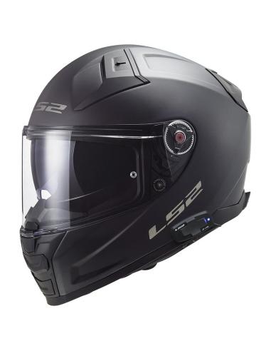 CAPACETE LS2 FF811 VECTOR 2 SOLID 4X PRETO FOSCO COM INTERCOMUNICADOR LS2 INTERCOM 4