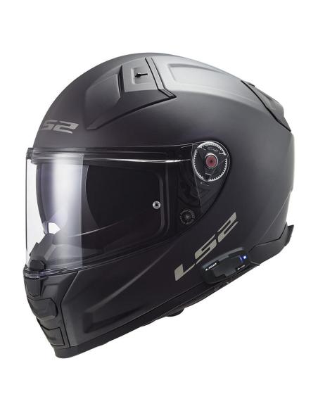 CAPACETE LS2 FF811 VECTOR 2 SOLID 4X PRETO FOSCO COM INTERCOMUNICADOR LS2 INTERCOM 4