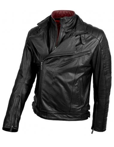 KINGS MAN LEATHER MOTORCYCLE JACKET WITH LEVEL 2 PROTECTIONS