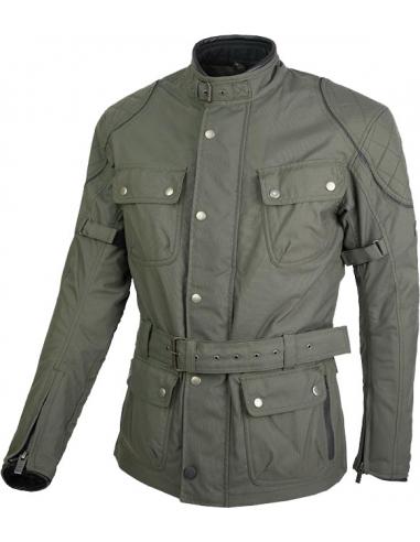 GREEN CHESTER MAN MOTORCYCLE JACKET - A-LEVEL CORDURA WITH PROTECTION