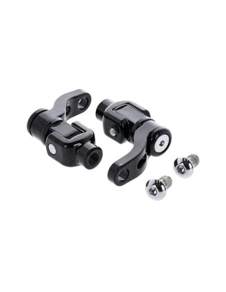 KIT DE MONTAGEM PARA PEDAL DE PASSAGEIRO M8 SOFTAIL, AJUSTÁVEL 360° - PRETO