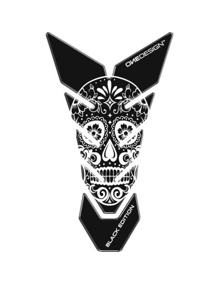 PROTECTEUR DE RÉSERVOIR EN RÉSINE FLEURS CRÂNE DE CATRINA