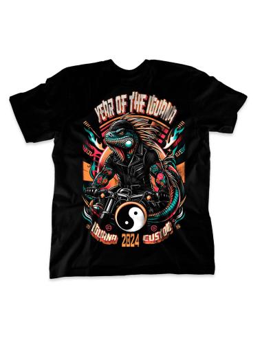 YEAR OF THE IGUANA 2024 T-SHIRT - KUSTOM KULTURE STYLE WITH ASIAN TOUCHES