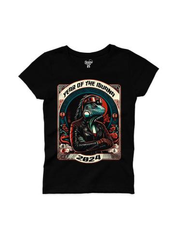 CAMISETA FEMININA ANO DA IGUANA 2024 - ELEGÂNCIA E ESTILO COM UM TOQUE ASIÁTICO