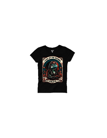 T-SHIRT FEMME ANNÉE DE L'IGUANE 2024 - ÉLÉGANCE ET STYLE AVEC UNE TOUCHE ASIATIQUE