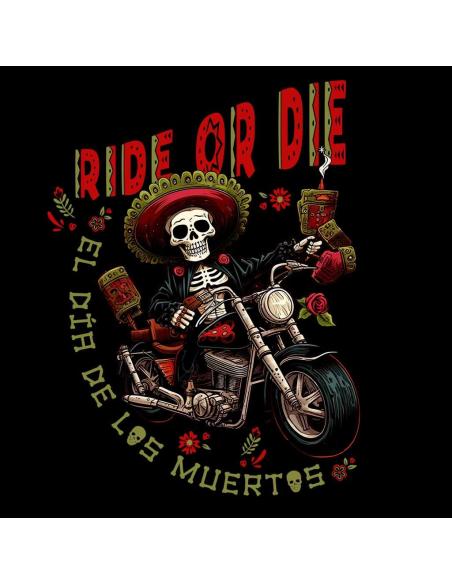 Acquista Maglietta Uomo Ride Or Die Dia De Los Muertos By Icc a prezzo scontato