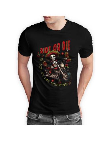 Acquista Maglietta Uomo Ride Or Die Dia De Los Muertos By Icc a prezzo scontato