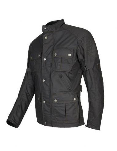 LONDON III MEN'S MOTORCYCLE JACKET: STYLE AND SAFETY IN WAXED COTTON
