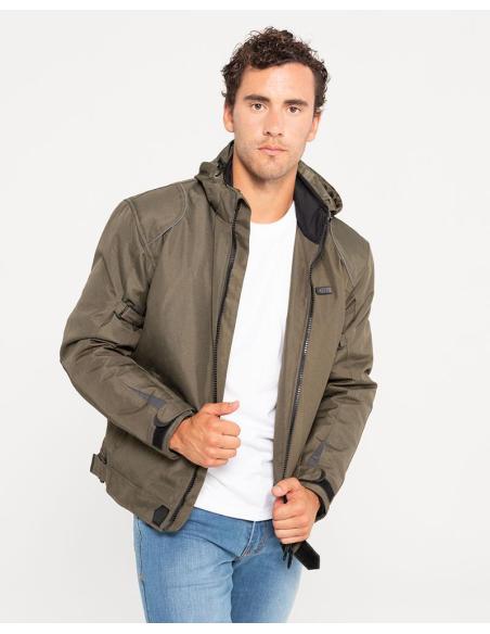SOHO II MEN'S MOTORCYCLE GREEN JACKET: SAFETY AND STYLE IN CORDURA
