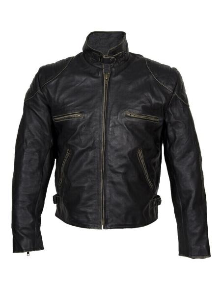Acquista Giacca In Pelle Invecchiata Old Style Fino a 10Xl Con Protezioni a Prezzo Offerta