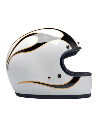 BILTWELL GRINGO HELMET 22.06 GLOSS WHITE FLAMES