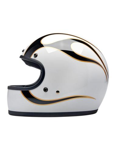 BILTWELL GRINGO HELMET 22.06 GLOSS WHITE FLAMES