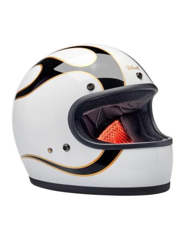 CAPACETE BILTWELL GRINGO 22.06 GLOSS WHITE FLAMES