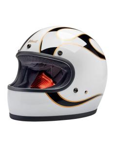 BILTWELL GRINGO HELMET 22.06 GLOSS WHITE FLAMES