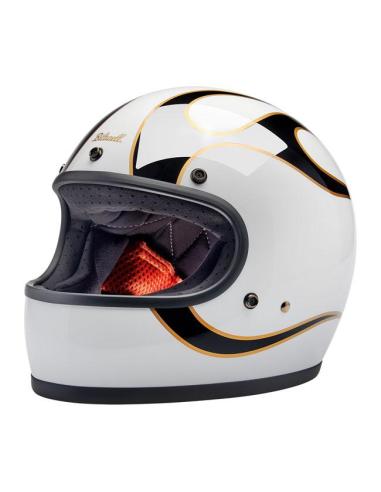CAPACETE BILTWELL GRINGO 22.06 GLOSS WHITE FLAMES