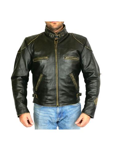 Comprar Chaqueta De Piel Envejecida Old Style Hasta 10Xl Con Proteccio a precio de oferta