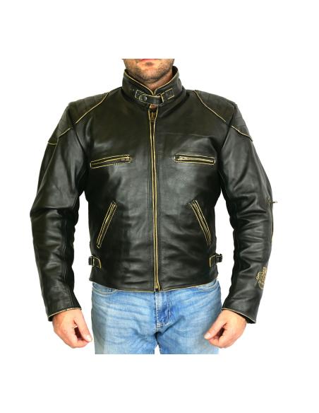 Comprar Chaqueta De Piel Envejecida Old Style Hasta 10Xl Con Proteccio a precio de oferta