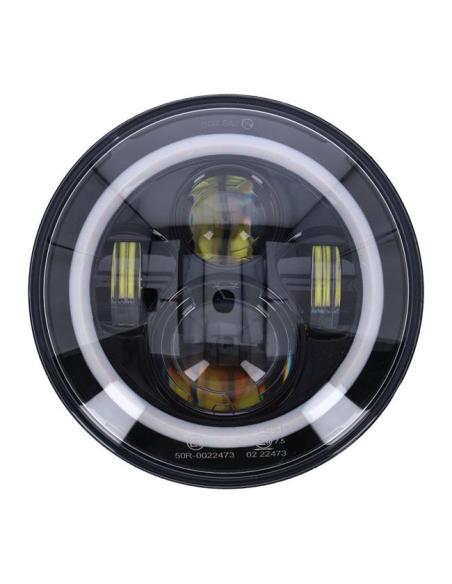 LENTILLE DE PHARE LED MCS HALO 7 POUCES NOIR