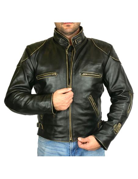 Comprar Chaqueta De Piel Envejecida Old Style Hasta 10Xl Con Proteccio a precio de oferta
