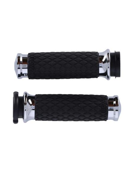 AVON DIAMOND DOMED HD CHROME GRIPS WITH ELECTRONIC GRIPS TBW