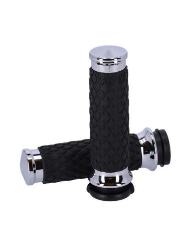 AVON DIAMOND DOMED HD CHROME GRIPS WITH ELECTRONIC GRIPS TBW