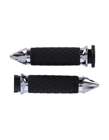 POIGNÉES AVON DIAMOND SPIKED CHROME POUR HARLEY