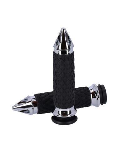 AVON DIAMOND SPIKED CHROME HD GRIPS WITH ELECTRONIC GRIPS TBW