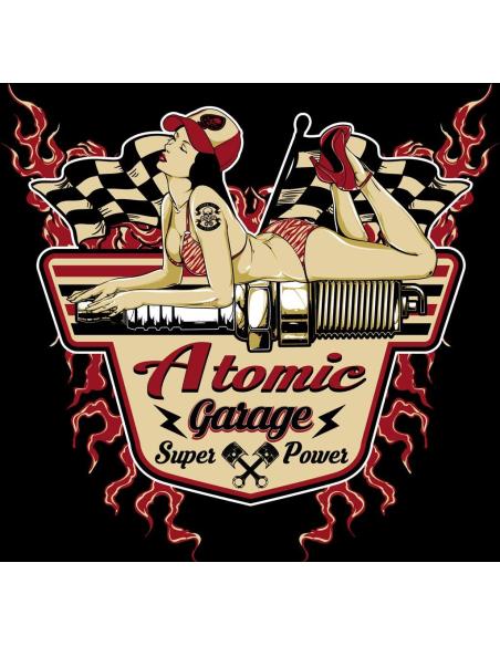 Acquista Felpa Atomic Garage Nera – Autentico Stile Retrò a Prezzo Scontato