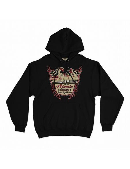 MOLETOM ATOMIC GARAGE PRETO – ESTILO PIN-UP E ESPÍRITO REBELDE