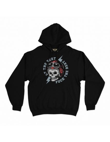 Comprar Sudadera Con Capucha Be The Best Negra De Manga Larga a precio de oferta