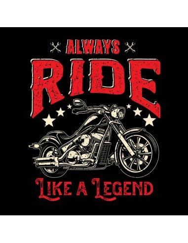Acquista Felpa Con Cappuccio Ride Like A Legend Nera A Maniche Lunghe a prezzo scontato