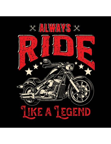Acquista Felpa Con Cappuccio Ride Like A Legend Nera A Maniche Lunghe a prezzo scontato