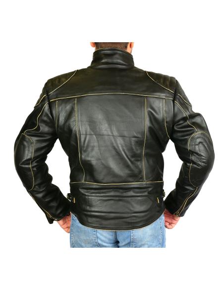 OLD ESTILO JAQUETA DE COURO ENVELHECIDO ATÉ 10XL COM PROTECCIO