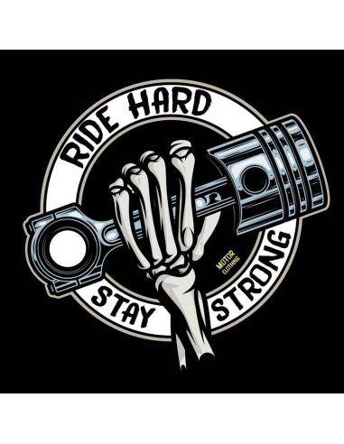 Acquista Felpa Nera con Cappuccio Ride Hard Stay Strong a prezzo scontato