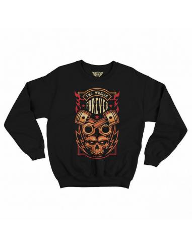 SUDADERA NEGRA TWO WHEELS FOR EVER