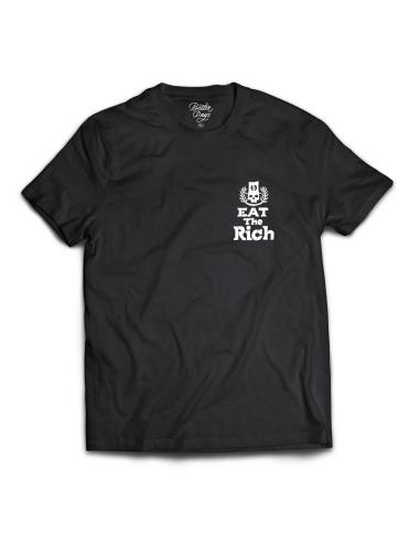 T-SHIRT "EAT THE RICH" PARA HOMEM EM PRETO BY BETTER DAYS