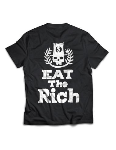 T-SHIRT "EAT THE RICH" PARA HOMEM EM PRETO BY BETTER DAYS