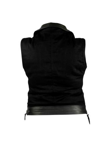 Acquista Gilet Femminile Incrociato in Jeans e Pelle a prezzo scontato