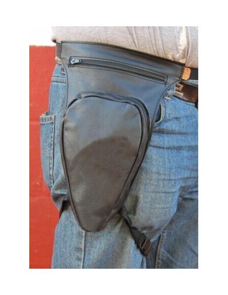 Pernera revólver de piel para moto | Iguana Custom