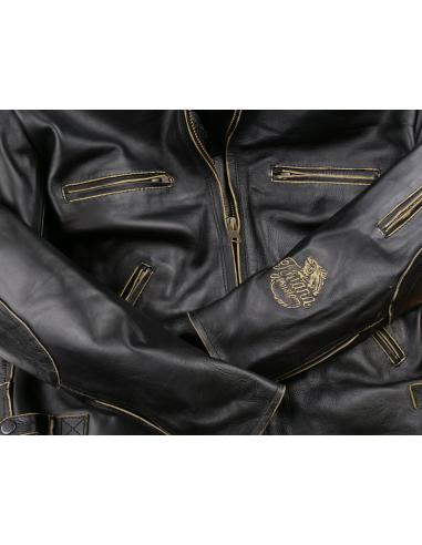 VESTE EN CUIR DE STYLE ANCIEN JUSQU'À 10XL AVEC PROTECTION CONTRE LES ÉLÉMENTS