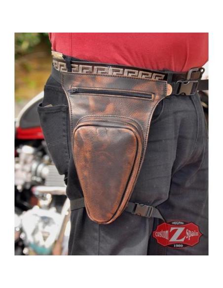 Comprar Bolsa Para Pierna Triangular En Piel Old Rat Marron a precio de oferta