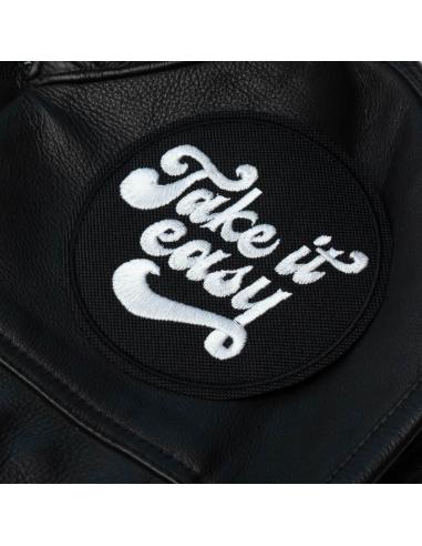 TAKE IT EASY 10 CM BIKER ÉCUSSON AVEC SUPPORT THERMOCOLLANT