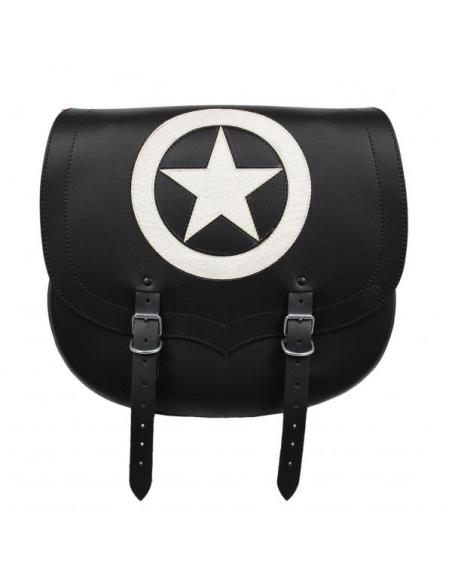SAC DE SELLE SPARTA BLACK STAR SIMPLE CÔTÉ (34X38X15 CTM)