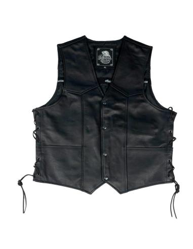 Acquista Gilet in Pelle Naturale con Lacci Laterali a Prezzo Scontato