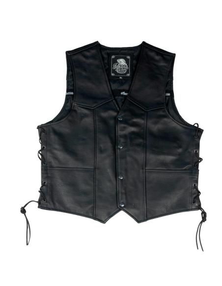 Acquista Gilet in Pelle Naturale con Lacci Laterali a Prezzo Scontato