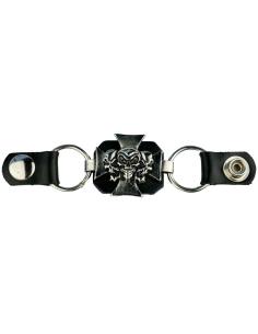 WAISTCOAT EXTENDER WITH 3 SKULLS AND SNAP BUTTONS