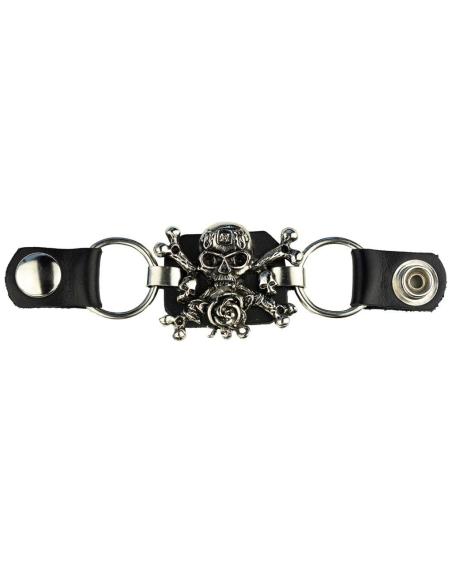 Comprar Extensor Para Chaleco Calavera Con Rosa Botones De Presión a precio de oferta