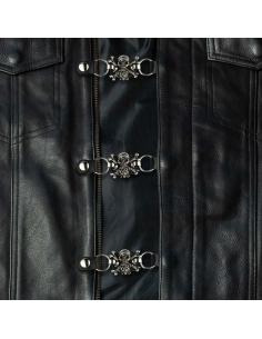 Comprar Extensor Para Chaleco Calavera Con Rosa Botones De Presión a precio de oferta 2