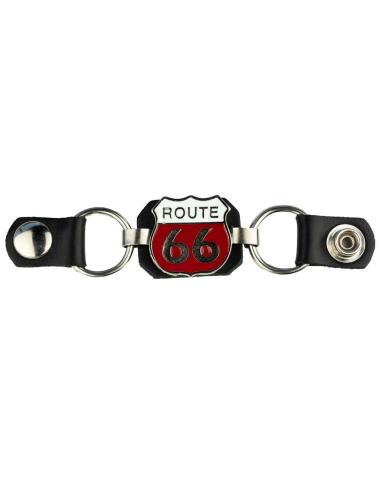 WAISTCOAT EXTENDER WITH RED ROUTE 66 SYMBOL AND SNAPS BUTTONS