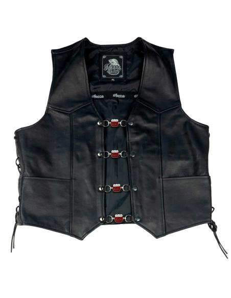 EXTENSION DE GILET AVEC SYMBOLE ROUGE DE LA ROUTE 66 ET BOUTONS-PRESSION